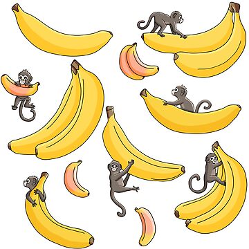 Artwork thumbnail, Bananas and Monkeys by RhondaLuluArt