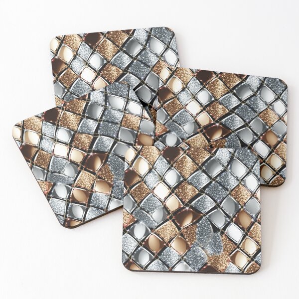 Item preview, Colorful fantasy pattern blue gold copper black ornaments metallic scales designed and sold by G-M-Designs.