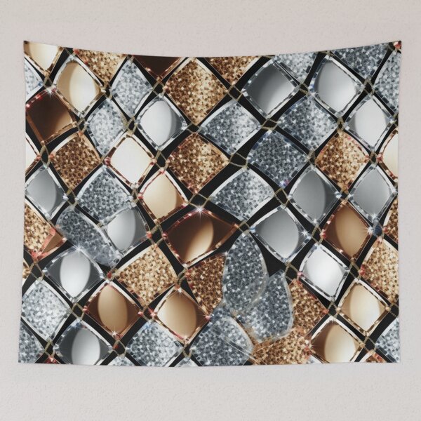 Item preview, Colorful fantasy pattern blue gold copper black ornaments metallic scales designed and sold by G-M-Designs.