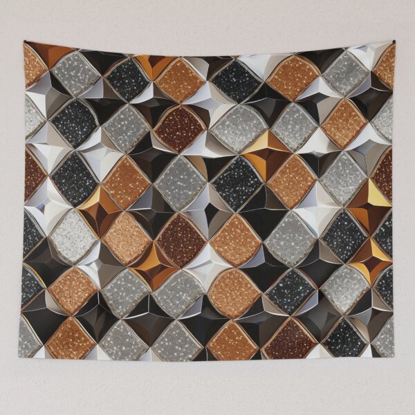 Item preview, Colorful fantasy pattern gold copper black ornaments metallic bordering scales designed and sold by G-M-Designs.