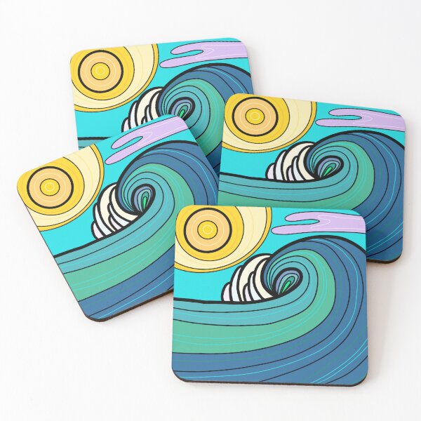 Item preview, Cornflower blue wave lavender clouds designed and sold by ookaiyah.