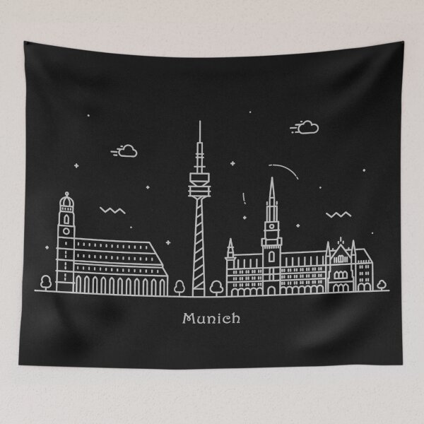 Item preview, Munich Skyline Minimal Line Art Poster designed and sold by A Deniz Akerman.