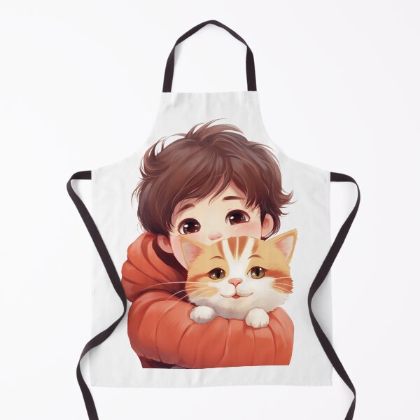 Item preview, cute cat and boy cartoon style designed and sold by PattyStudio.