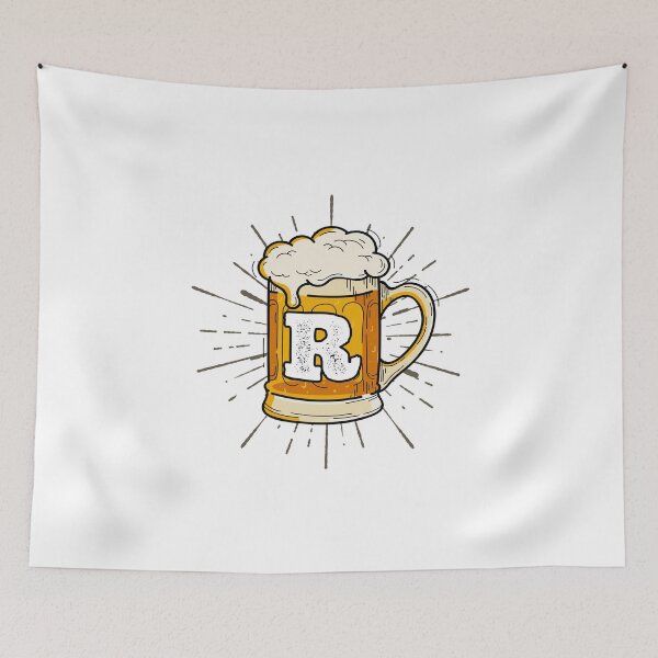 Item preview, Monogram R Frothy Cold Glass of Beer designed and sold by simplymonogram.