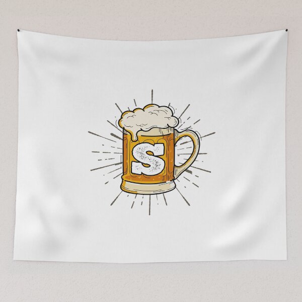 Item preview, Monogram S Frothy Cold Glass of Beer designed and sold by simplymonogram.