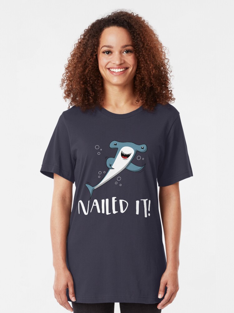 Alternative Ansicht von Nailed It Hammerhead Shark Pun - Funny Shark Quotes Gift Slim Fit T-Shirt