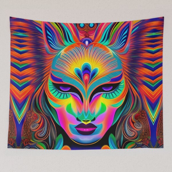 Item preview, Catgirl DMTfied (28) - Trippy Psychedelic Art designed and sold by TheThirdEye.