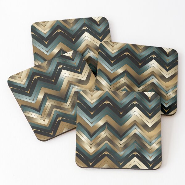 Item preview, Metallic Symphony: Captivating Zigzag Patterns designed and sold by NekoAviatrix.