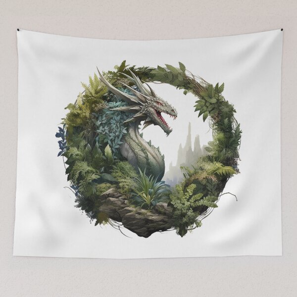 Item preview, Stones and Vines: Jungle Guardian Dragon Art designed and sold by Christian Weiss.