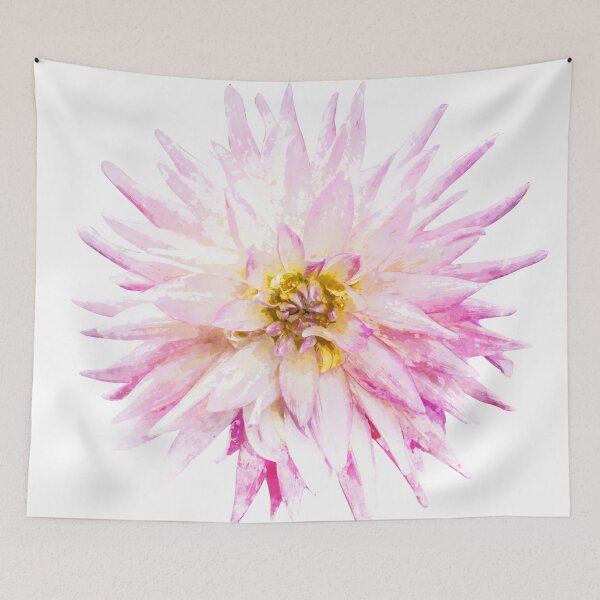 Item preview, Pink Dahlia flower art designed and sold by Metmehome.