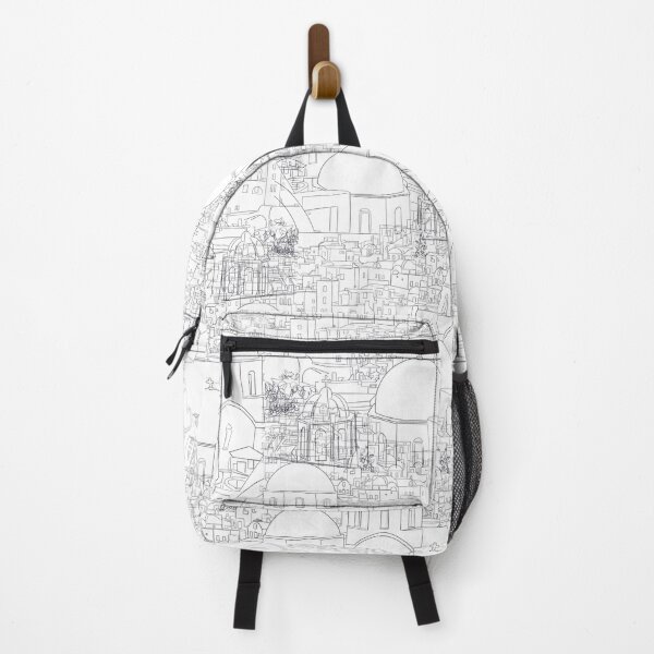 Item preview, Greece santorini illustration pattern designed and sold by ColorandColor.