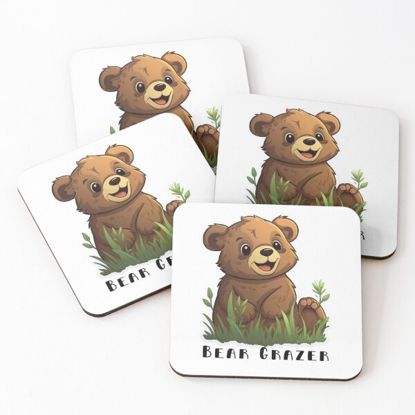 Item preview, Bear grazer cute bear in grass little brown bear  designed and sold by Socool101.