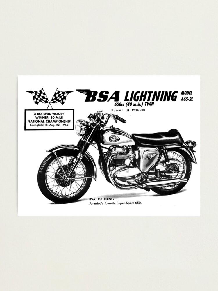 strijd logboek Spuug uit BSA Lightning, America's favourite super sport!" Photographic Print for  Sale by timothybeighton | Redbubble