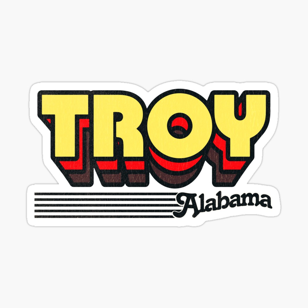 Troy, Alabama | Retro Stripes Sticker