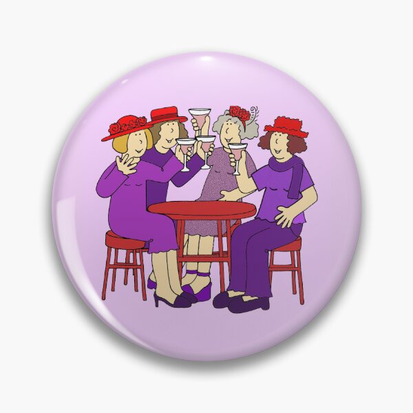 Item preview, Ladies Wearing Purple Outfits and Red Hats designed and sold by KateTaylor.