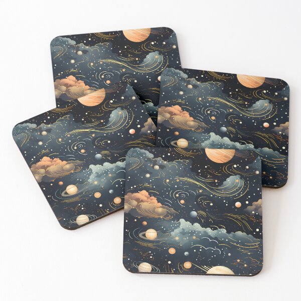 Item preview, premium seamless artwork, space elegance, cosmic botanical designs designed and sold by sfwArt.