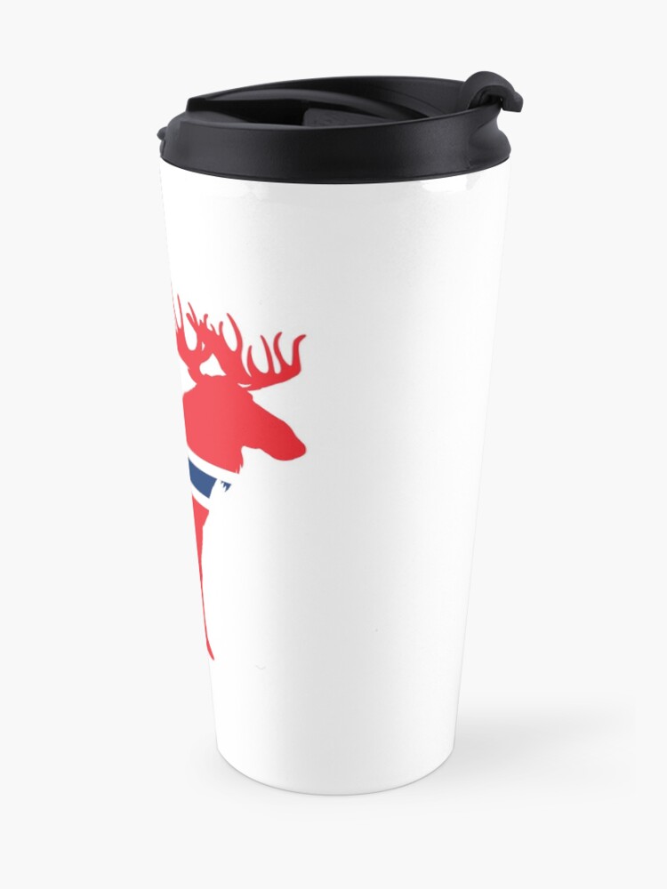 Alternate view of Flag Moose of Norway Travel Coffee Mug