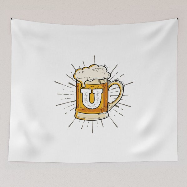 Item preview, Monogram U Frothy Cold Glass of Beer designed and sold by simplymonogram.