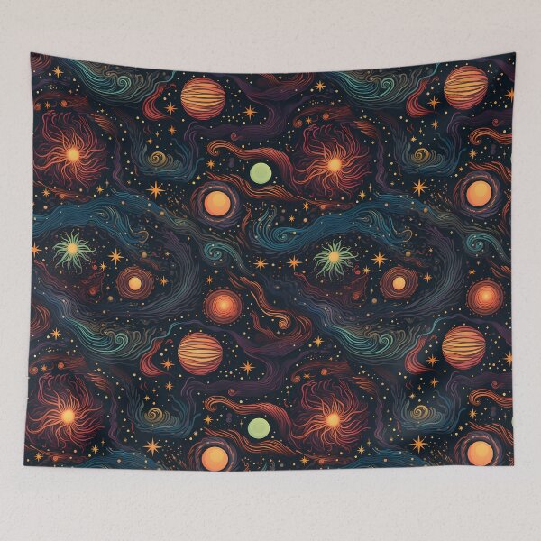Item preview, seamless patterns, cosmos, galaxies, planets, and celestial elements designed and sold by sfwArt.