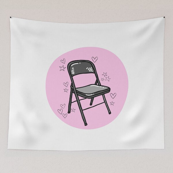 Item preview, Folding chair pink hearts and stars designed and sold by noneko04.