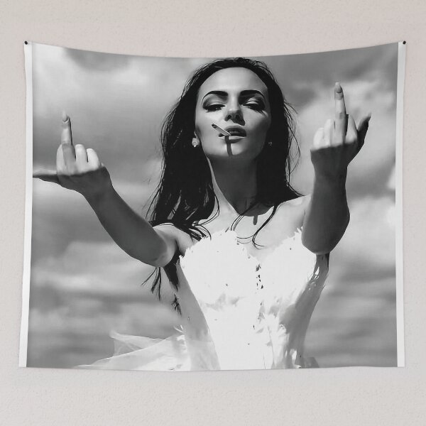 Item preview, Smoke Girl And Middle Finger designed and sold by Claudia-Braunst.