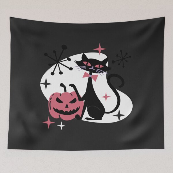 Item preview, Halloween Mid Century Retro Black Cat  designed and sold by NancyMRose.