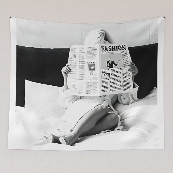 Item preview, Woman Reading Newspaper In Bed designed and sold by Claudia-Braunst.