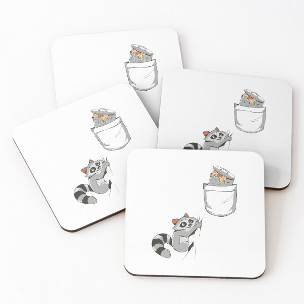 Item preview, Raccoon climbs to waste bin in pocket designed and sold by Mesyo.
