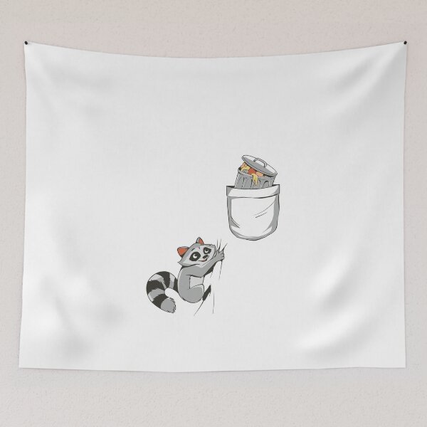 Item preview, Raccoon climbs to waste bin in pocket designed and sold by Mesyo.