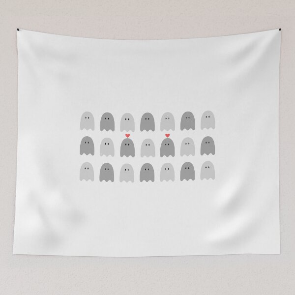 Item preview, Adorable ghost pattern with hearts for halloween designed and sold by noneko04.