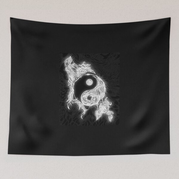 Artikelvorschau, Zen Doodle Yin Yang Schwarz Weiß Glühen entworfen und verkauft von IreneMaxwell66.