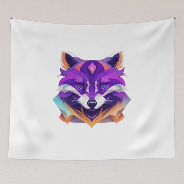 Item preview, racoon art work , geometric designed and sold by irosh madushan.