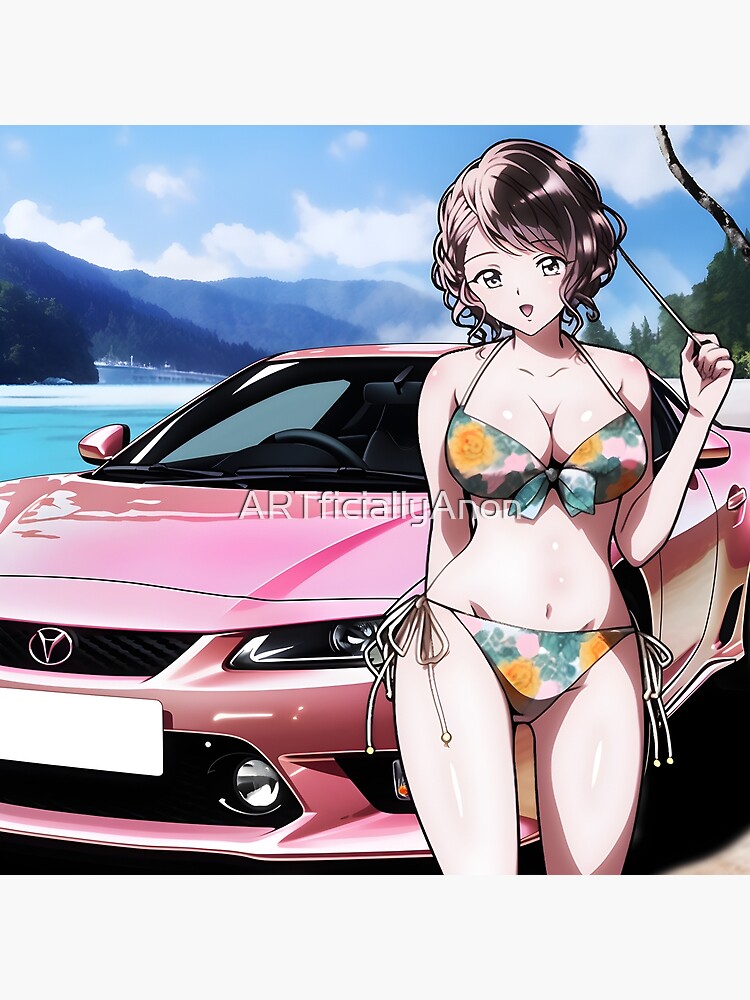 Anime Bikini Model Waifu Toyota Supra Photographic Print