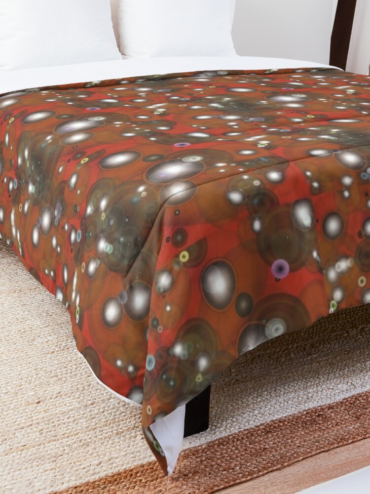 Comforter, Bubbles red designed and sold by roggcar
