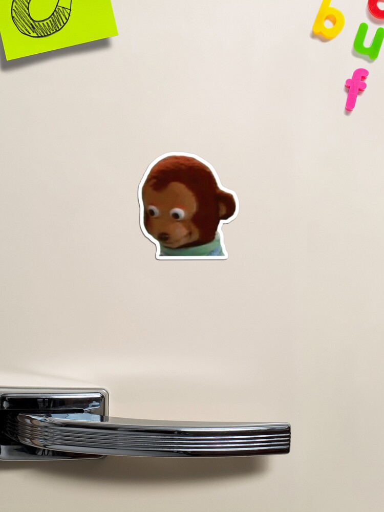 Funny Bear Meme looking away, Monkey Puppet | Sticker