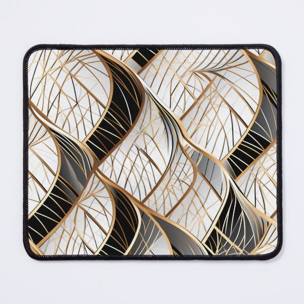 Item preview, Colorful fantasy pattern black white gold silver ornaments ribbons designed and sold by G-M-Designs.