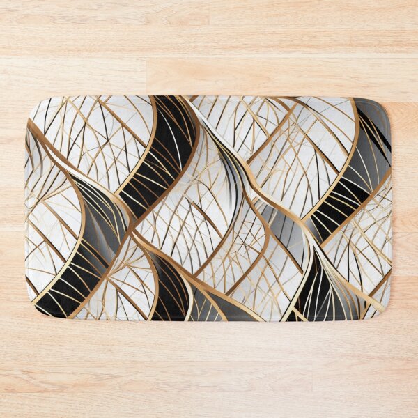 Item preview, Colorful fantasy pattern black white gold silver ornaments ribbons designed and sold by G-M-Designs.
