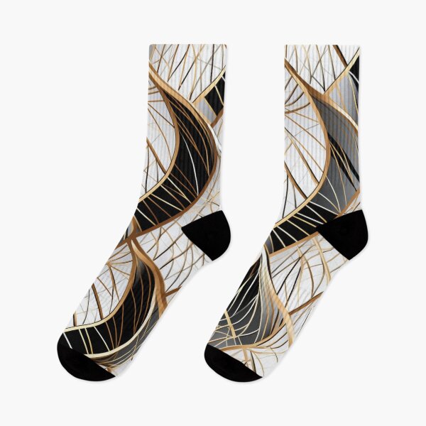 Item preview, Colorful fantasy pattern black white gold silver ornaments ribbons designed and sold by G-M-Designs.