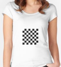 Chess board, chess, board, chessboard, checkerboard, checker, checkers, chequers Women's Fitted Scoop T-Shirt