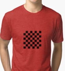 Chess board, chess, board, chessboard, checkerboard, checker, checkers, chequers Tri-blend T-Shirt
