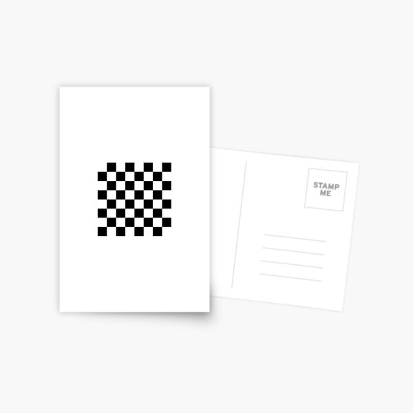 Chess board, chess, board, chessboard, checkerboard, checker, checkers, chequers Postcard