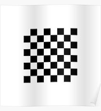 Chess board, chess, board, chessboard, checkerboard, checker, checkers, chequers Poster