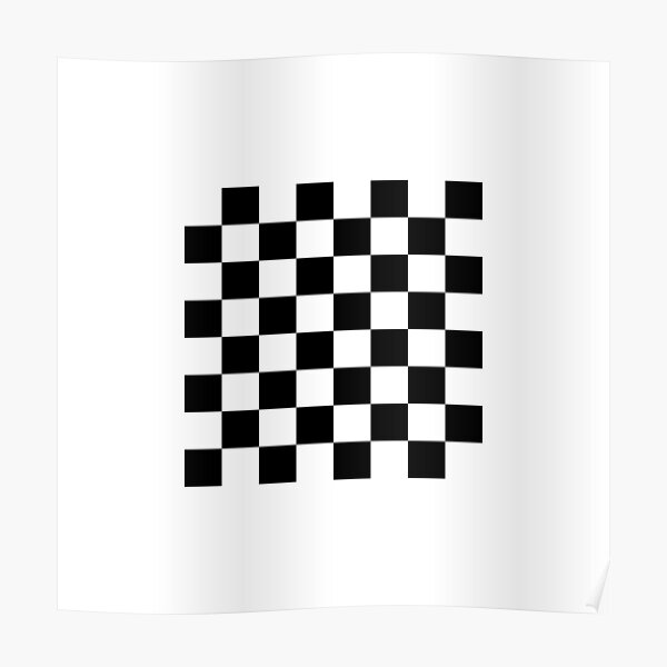 Chess board, chess, board, chessboard, checkerboard, checker, checkers, chequers Poster