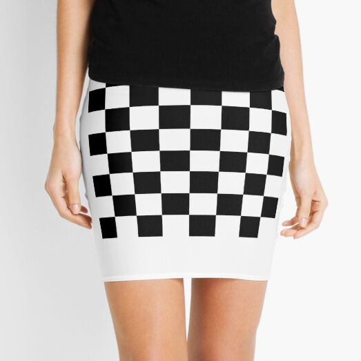 Chess board, chess, board, chessboard, checkerboard, checker, checkers, chequers Mini Skirt