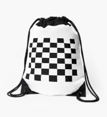 Chess board, chess, board, chessboard, checkerboard, checker, checkers, chequers Drawstring Bag