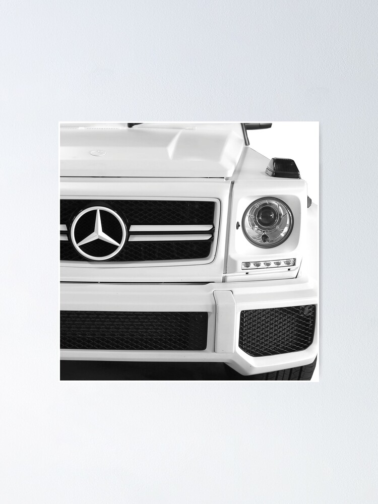 Mercedes Amg G Klasse Weiss Links Poster Von Under Thetable Redbubble