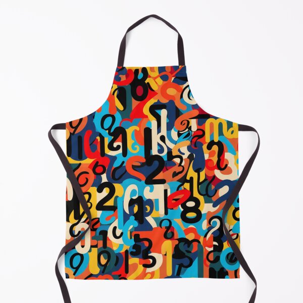 Item preview, Colorful fantasy pattern blue yellow orange red black ornaments numbers designed and sold by G-M-Designs.