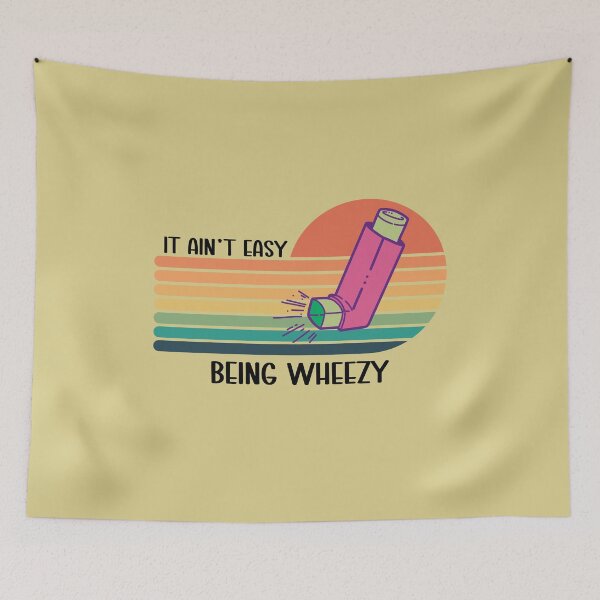 Item preview, It Ain't Easy Being Wheezy Retro Asthma Inhaler for Allergics designed and sold by AITeeGenius.