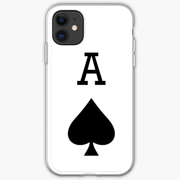 ACE. A for ACE, Ace of Spades, Black, Music, Motorbike, Hells Angels, Gang, Gamble, Cards. iPhone Soft Case
