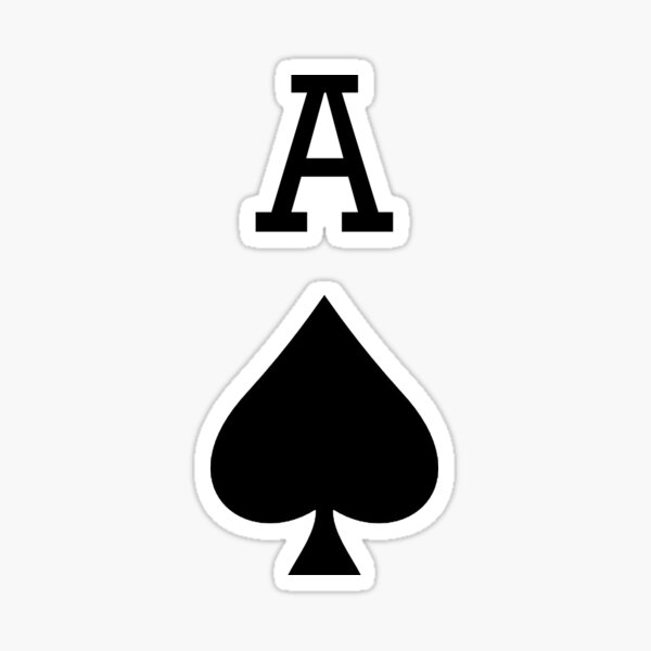 ACE. A for ACE, Ace of Spades, Black, Music, Motorbike, Hells Angels, Gang, Gamble, Cards. Sticker